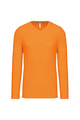 Heren T-shirt lange mouw V Hals Kariban K358 ORANGE